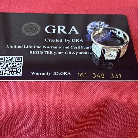 .925 GRA CERTIFIED MENS MOISSANITE RING